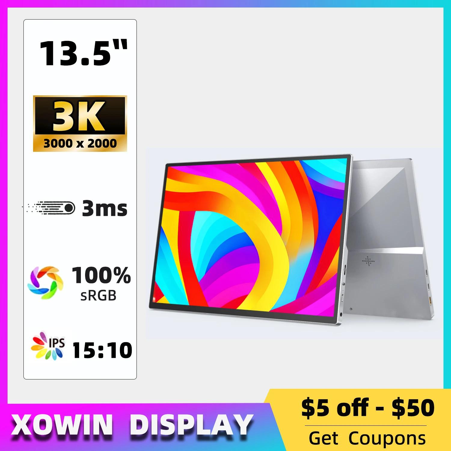 15:10  ȭ HDMI CŸ USB 繫 ÷, ޴ ġ PS5 Xbox Ʈ ޴, 13.5 ġ 3K ޴ , 480nit